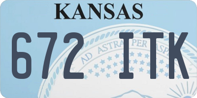 KS license plate 672ITK