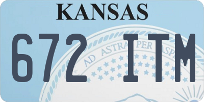 KS license plate 672ITM