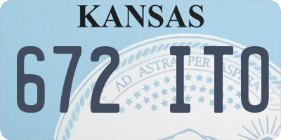 KS license plate 672ITO