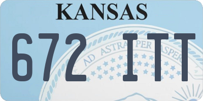 KS license plate 672ITT