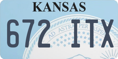 KS license plate 672ITX