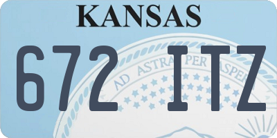 KS license plate 672ITZ