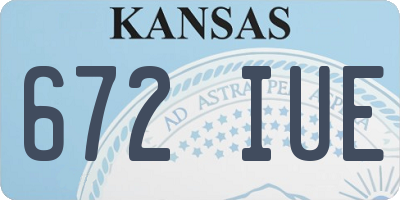 KS license plate 672IUE