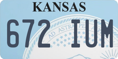 KS license plate 672IUM