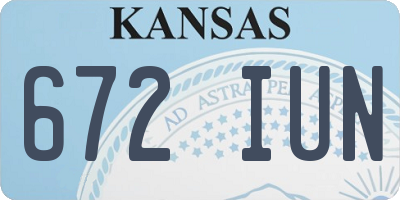 KS license plate 672IUN