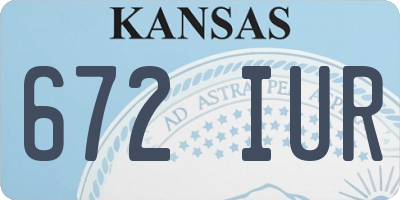 KS license plate 672IUR