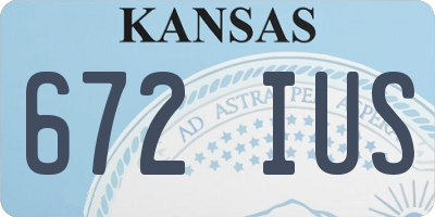KS license plate 672IUS