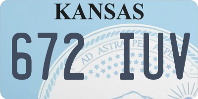 KS license plate 672IUV
