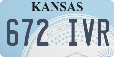KS license plate 672IVR