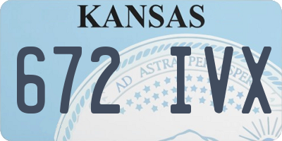 KS license plate 672IVX