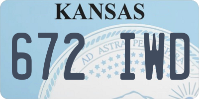 KS license plate 672IWD