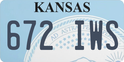 KS license plate 672IWS