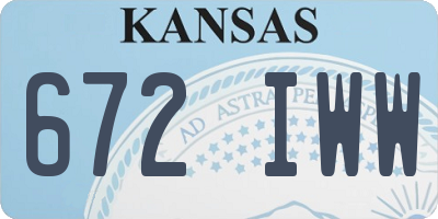 KS license plate 672IWW