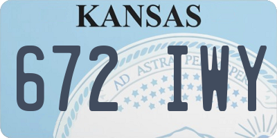 KS license plate 672IWY