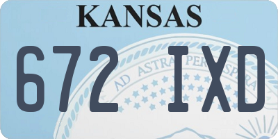 KS license plate 672IXD