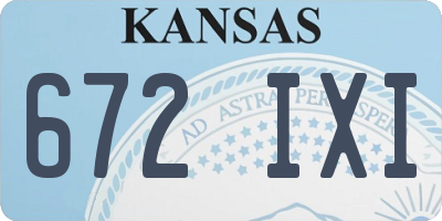 KS license plate 672IXI