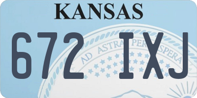 KS license plate 672IXJ