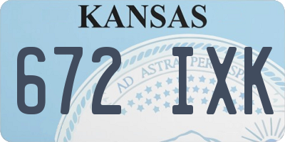 KS license plate 672IXK