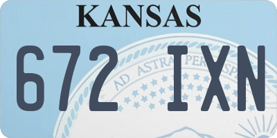 KS license plate 672IXN