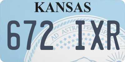 KS license plate 672IXR