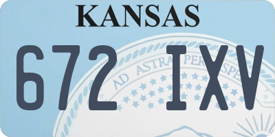 KS license plate 672IXV