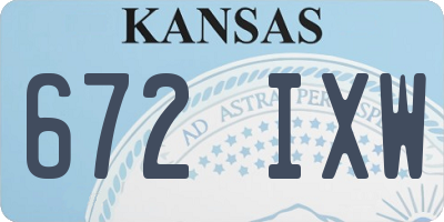KS license plate 672IXW