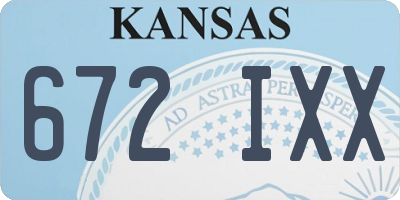 KS license plate 672IXX
