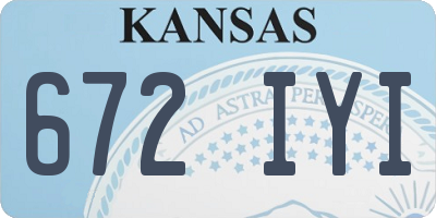 KS license plate 672IYI