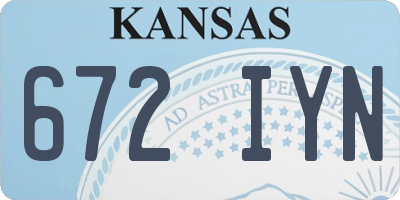 KS license plate 672IYN