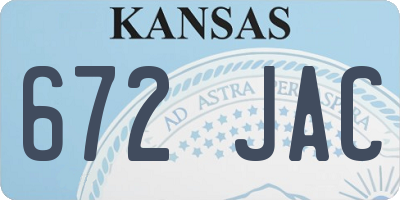 KS license plate 672JAC