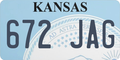KS license plate 672JAG