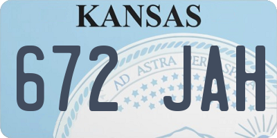 KS license plate 672JAH