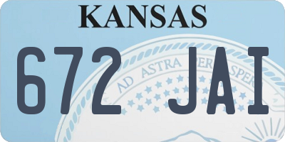 KS license plate 672JAI