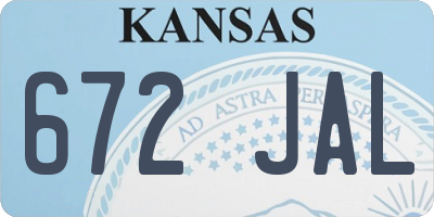 KS license plate 672JAL