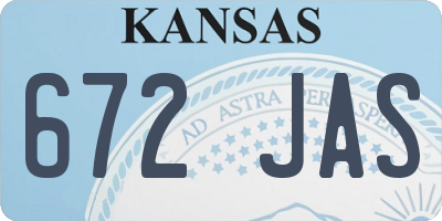 KS license plate 672JAS