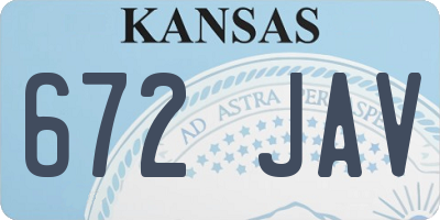 KS license plate 672JAV