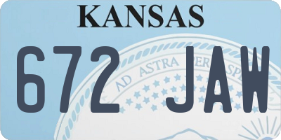 KS license plate 672JAW
