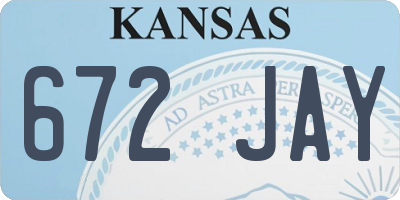 KS license plate 672JAY