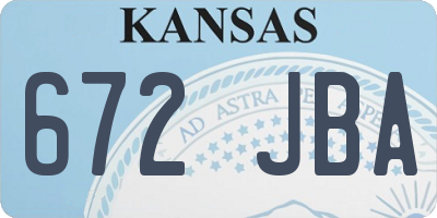 KS license plate 672JBA