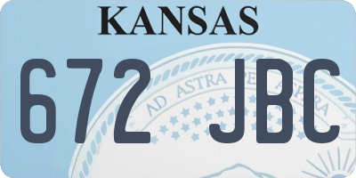 KS license plate 672JBC