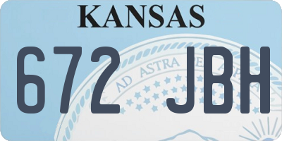 KS license plate 672JBH