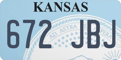 KS license plate 672JBJ