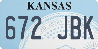 KS license plate 672JBK