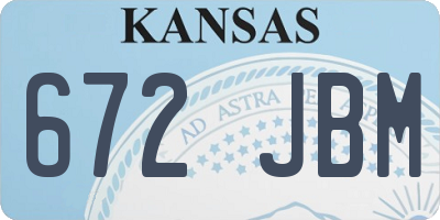 KS license plate 672JBM