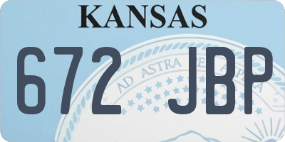 KS license plate 672JBP