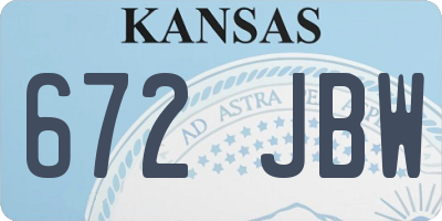 KS license plate 672JBW