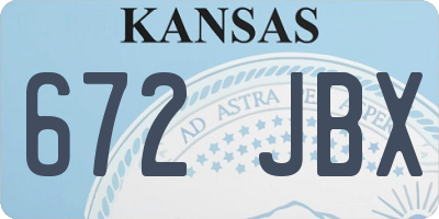 KS license plate 672JBX