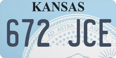 KS license plate 672JCE