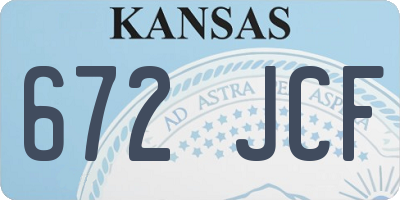KS license plate 672JCF