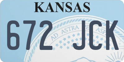 KS license plate 672JCK